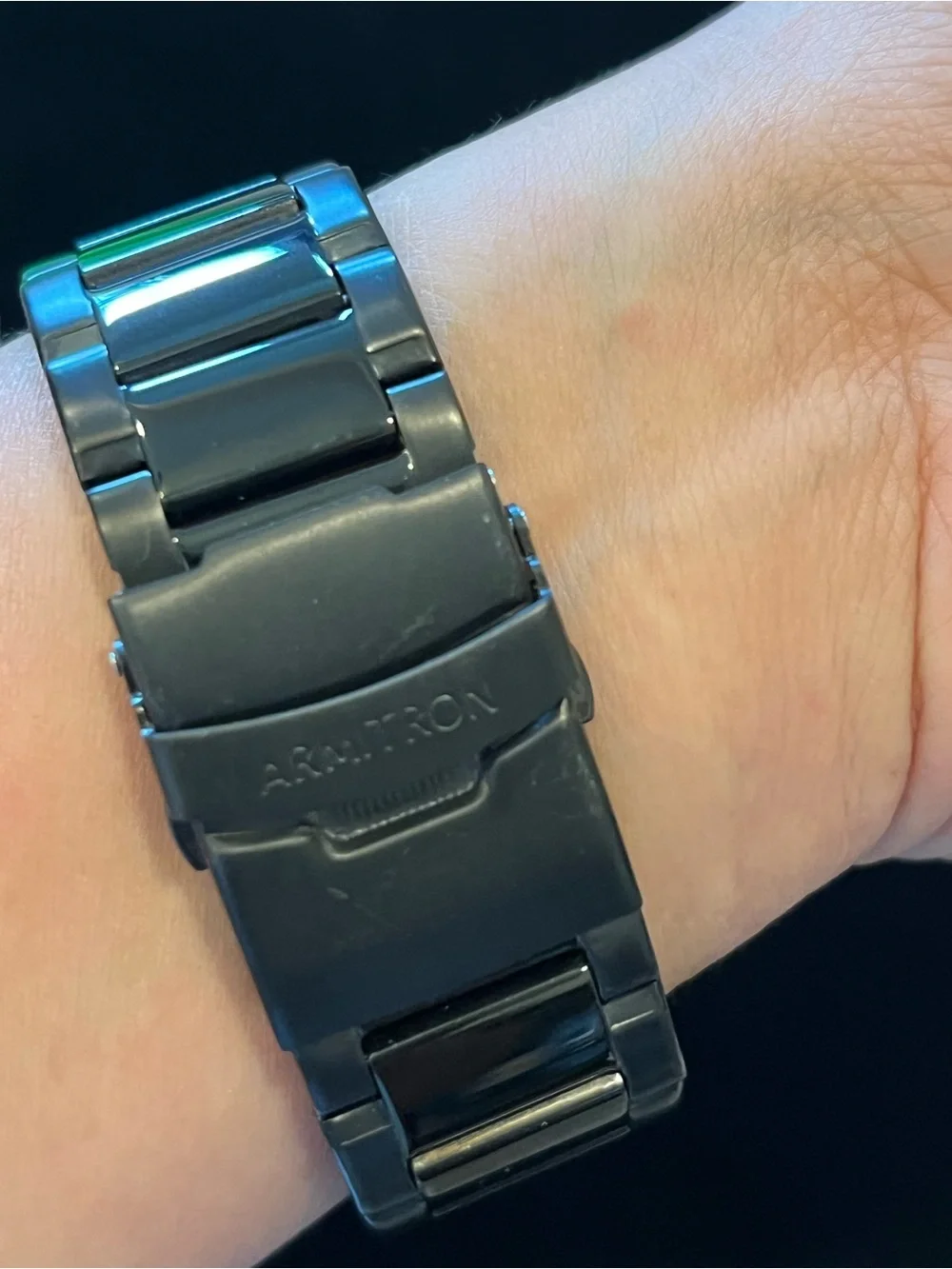 Armitron Black Stainless Steel Chronograph Watch with Black Dial